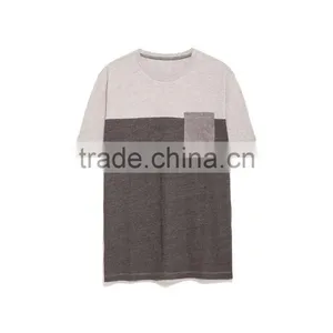Mens t Shirt Wholesale Custom t Shirt With Contrast Color Plain Color Grey t Shirt With One Pocket thumbnail-5
