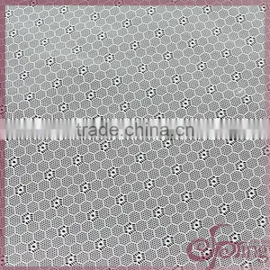 White Geometric Small Flower Elastic Lace Tricot Fabric, Decorative Bridal Lace Fabrics thumbnail-3
