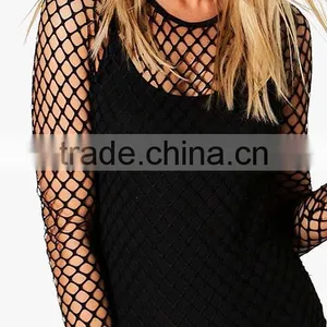 2016 Cheap Wholesale Custom Fashion Sexy Girl Black Mesh Bodysuit For Women thumbnail-3