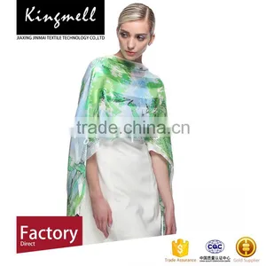 Custom Fashion Lady's Digital Printing Chinese Real Silk Satin Scarf thumbnail-2
