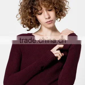 2017 Newest Fashion Knitted Sweater Women Knitted Pullover Cashmere Sweater thumbnail-1