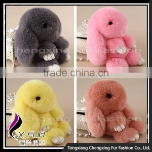CX-R-10 Genuine Rabbit Fur/Rabbit Toy Fancy Promotion Custom Key Chain thumbnail-1