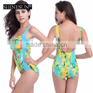 2017 One Piece Dot Printed Swimsuit Spell Color Swimsuit Swimwear Kids Girl thumbnail-2