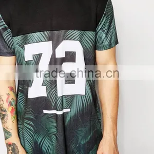 Palm Tree Printing Longline t Shirts for Man thumbnail-3