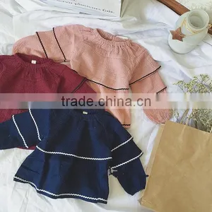 1-4 Years 2017 Wholesale Autumn Cotton Full Sleeves Wave Kids Girls Blouses thumbnail-5