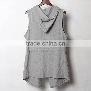 2016 Fashion Custom Full Face Zip Long Knee Length Hoodie thumbnail-3
