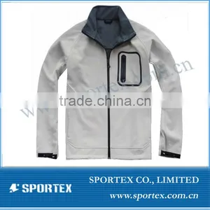 SPT-GS1313 Softshell Men Jacket, Softshell Men Jacket Bonded With Fleece, Side Chest Pocket Softshell Men Jacket thumbnail-1