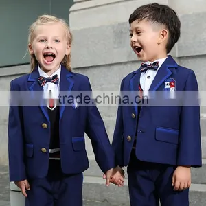 Custom Good Quality Factory Discount Dark Blue Kids Primary School Uniforms Models Wholesale thumbnail-1