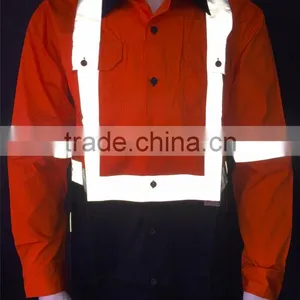 Long Sleeve Hi-vis Cotton Drill Safety Shirts thumbnail-3