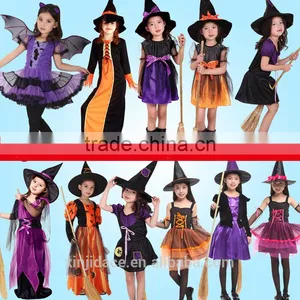 Black Color Long Sleeve Halloween Witches Style Kids Mexican Costumes thumbnail-3