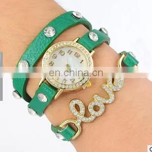 Newest Design Women Watches Retro Faux Leather Quartz Wristwatch With Bronze LOVE Word Luxury Watches Ladies thumbnail-3