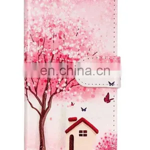 Tree and House Design pu Wallet Stand Case With Card Slot for Iphone 7 Plus thumbnail-1