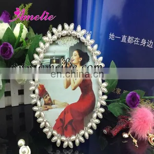 A9026 7 Inch Wholesale Pearl Ellipse Photo Picture Frame thumbnail-1