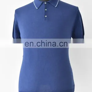 Fashionable Men Knitted Cotton Polo Shirt thumbnail-1