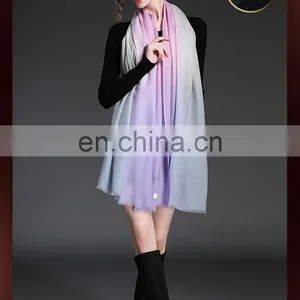 Winter Scarf 100% Wool Gradient Lady Scarf Wholesale Scarf Purple thumbnail-3