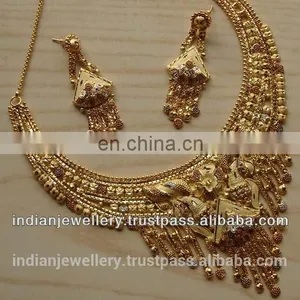 Goldplated Necklace Jewelry Set Manufacturer, Gold-plated Necklace Fashion Jewellery Sets Exporter thumbnail-3