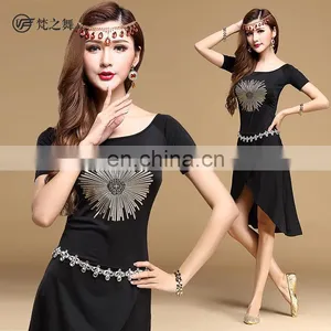 T-5113 Fashion High Spandex Hot Drill Designed Plus Size Practice Belly Dance Wears thumbnail-1