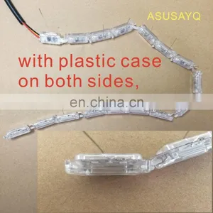 2017 HOT 60cm Crystal Extendable Led Flexible Drl With Flow Turn Signal 16leds White Amber Car Daytime Running Light Headlight thumbnail-4