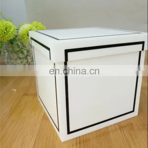 Manufacture White Custom Logo Acrylic Flower Display Box thumbnail-1