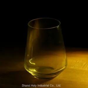 China Wholesale Hot Sale Handmade Clear Water Glass Lead Free Cheap Juice Glass Stemless Wine Glass thumbnail-3