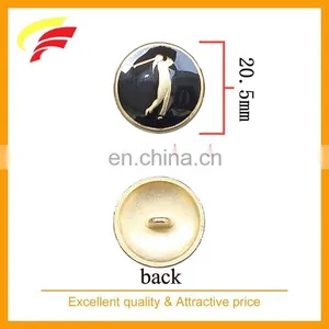 Custom Zinc Alloy Gold Hand Sewing Button With Enamel for Golf Club Uniform thumbnail-1