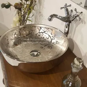 Simple Red Color Modern Design Tabletop Ceramic Sanitary Ware Square Wash Hand Basin With One Hole for Bathroom Used thumbnail-3