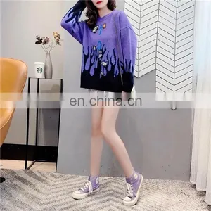 DiZNEW Custom High Quality Thick Winter Ladies Wool/Cotton Women Jacquard Sweater thumbnail-3