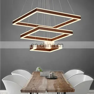 Modern Decorative Home Square Shape Big Led Acrylic Chandelier Lights With Double Face Light thumbnail-4