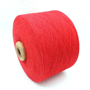 Red Color Ne12s/1 Sock Yarn Open-end Spinning Cotton Blended Yarn Cone Yarn Manufacturers Supply thumbnail-4