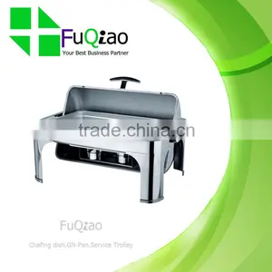 Hot Sale Stainless Steel Restaurant Round Roll Top Buffet Chafer thumbnail-6