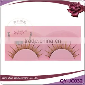 Korea Natural High Quality Golden Glitter Synthetic False Eyelashes thumbnail-1