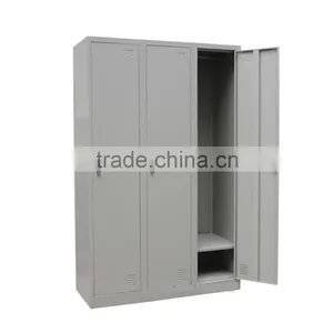 Easy Assemble Knock Down Metal 3 Door Metal Lockers Storage Cabinets/metal Clothes Cabinet thumbnail-3