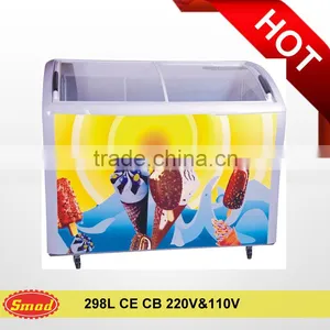 100L - 600L Ice Cream Chest Freezer With Glass Top thumbnail-1