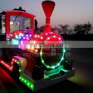 Customized Trackless Train Manufacturer Sightseeing Road Tourist Christmas Trackless Train for Amusement Parks thumbnail-3