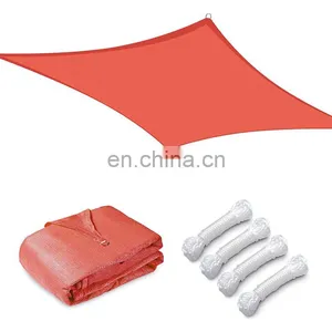 Large 16*12ft Sand HDPE Square Sun Shade Sail Canopy 98% UV Block Outdoor Patio Garden With Hardware Kit thumbnail-3