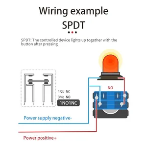 Ip65 22mm High Head Green Dot Illumination 20a 24v Spdt Switch Push Button Momentary thumbnail-5
