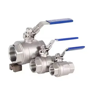 1000wog 2PCS Stainless Steel 304 316L Ball Valve With Threaded End thumbnail-1