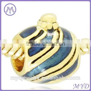 Handmade Enameled Metal Corner Bead for Jewelry thumbnail-2