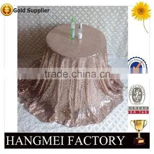 New Cheap Hot Sale Fancy 100% Polyester Embroidery Metallic Sequence Wedding Silver Sequin Table Cloth thumbnail-2
