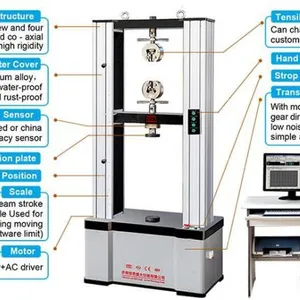 100KN Double Columns Computer Control Electronic Universal Testing Machine HST WDW-100E Class 0.5 Taiwan DELTA AC Servo Motor thumbnail-2