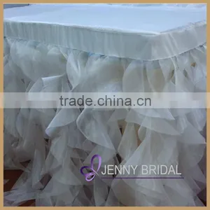 TC012A2 Hotsale Cheap White Table Skirting Designs for Wedding thumbnail-1