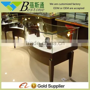 Curved Style Retail Jewelry Store Furniture Glass Display Showcase thumbnail-1