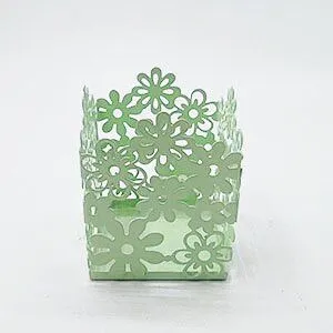Hollow‑Out Floral Cutout Metal Planter Set, Assorted Square & Rectangular Flower Pots for Home Garden Table Decor thumbnail-3