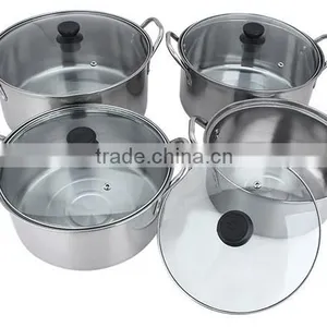 Hot Sale 8 Pcs Stainless Steel Aluminum Non-stick Soup Pot / Induction Stock Pot Set thumbnail-3