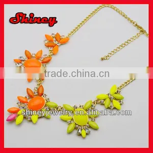 Sun & Citrine Bright Colored Chunky Necklace for Women thumbnail-1