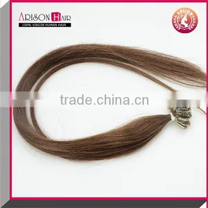 Arisonhair Wholesale U-tip Hair Extensions Keratin Tipped Fusion Nail Tip Brazilian Human Hair Extension 0.8g/1g per Strand thumbnail-1