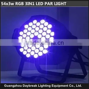 3 in 1 RGB LED Par Light 54x3w DMX512, High Brightness Led Par 64, Indoor Use LED Par Cans thumbnail-1