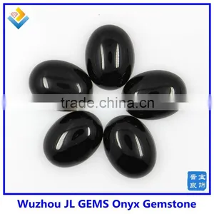 Wholesale High Quality Natural Black Onyx Gemstone , Oval Cabochon Black Agate Stone thumbnail-1