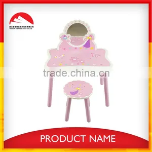 Wooden Kids Vanity Dressing Table With Mirror thumbnail-5