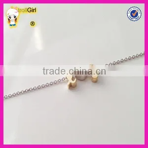 Personalized Initial Necklace Wholesale Letter With Heart Inside Gold Plating Neckalces thumbnail-2